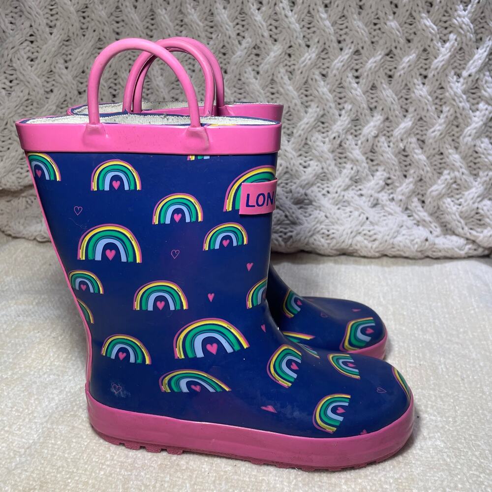 LONE CONE GIRL RAIN BOOTS RAINBOW SIZE 13 - Picture 2 of 10